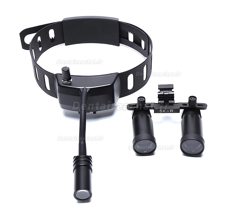 Loupes binoculaires dentaires YUYO DY-005 5X + lampe frontale LED dentaire sans fil 5W